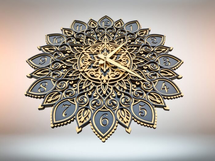 Multilayer Mandala Wall Clock – A Vibrant Fusion of Art & Time - Image 4