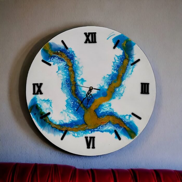 Elegant Resin Wall Clock – Handcrafted Artistic Timepiece - Image 2