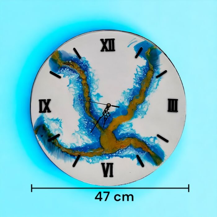 Elegant Resin Wall Clock – Handcrafted Artistic Timepiece - Image 4