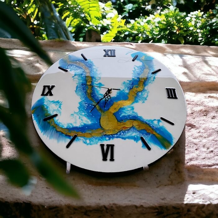 Elegant Resin Wall Clock – Handcrafted Artistic Timepiece - Image 5