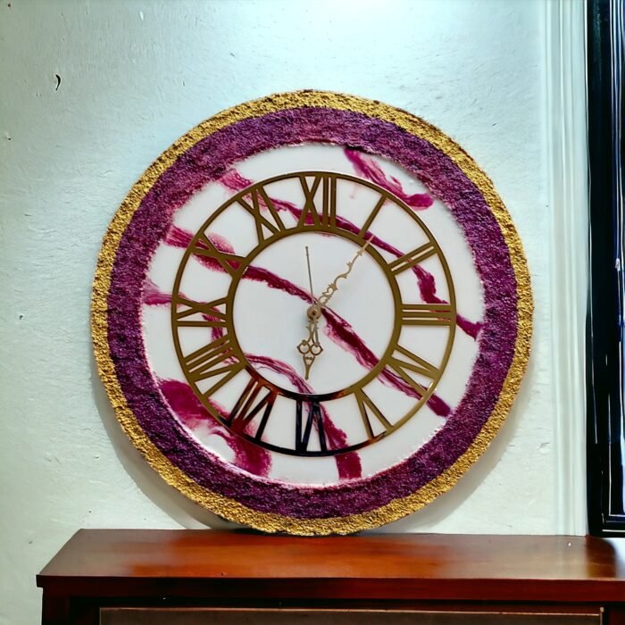 Handcrafted Epoxy Resin Wall Clock – Timeless Beauty - Image 4