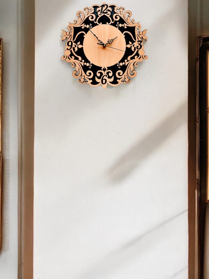 “Handcrafted Wooden Mandala Wall Clock” - Image 3