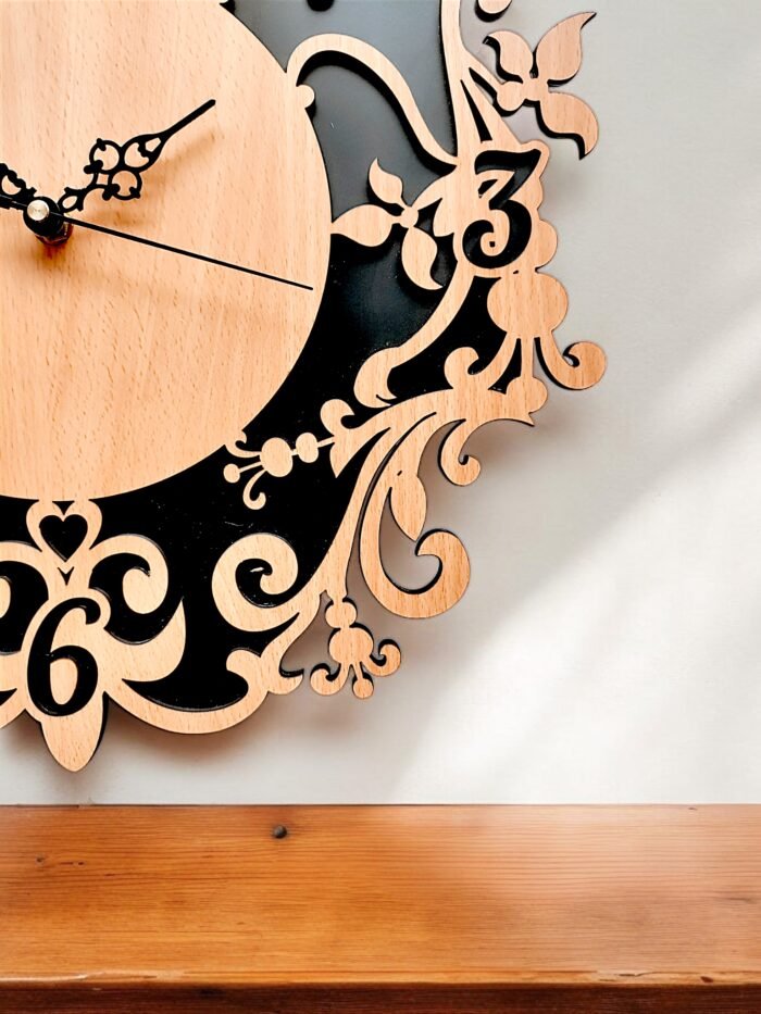 “Handcrafted Wooden Mandala Wall Clock” - Image 4