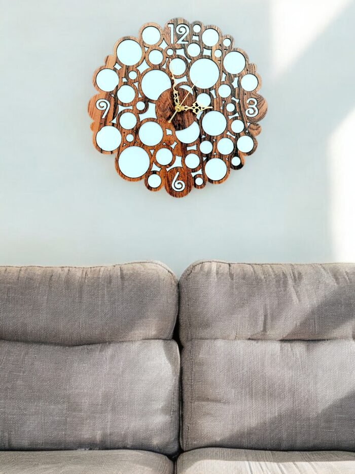 Round Wooden Wall Clock – Elegant & Timeless Timepiece - Image 3