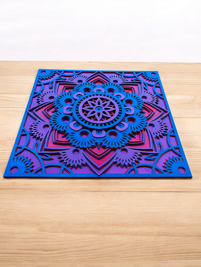 "Square Multilayer Mandala Wall Art – Spiritual & Elegant Décor" - Image 2
