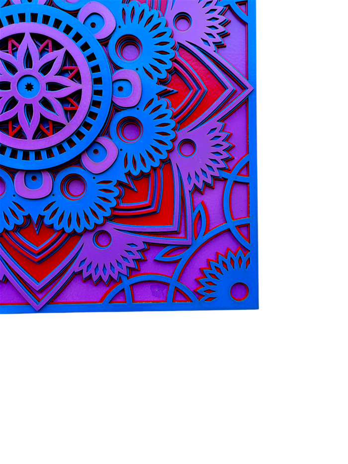 "Square Multilayer Mandala Wall Art – Spiritual & Elegant Décor" - Image 3