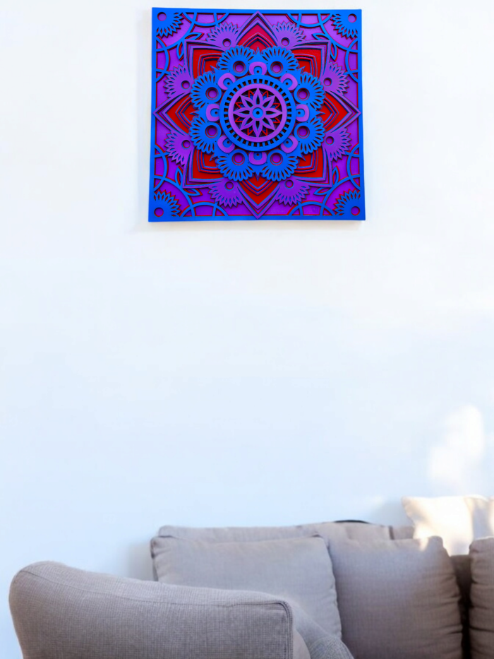 "Square Multilayer Mandala Wall Art – Spiritual & Elegant Décor" - Image 5