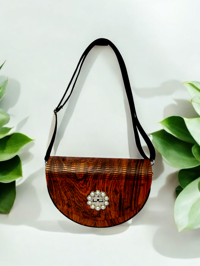 "Elegant Handcrafted Wooden Purse – Stylish & Unique Wooden Handbag" - Image 2