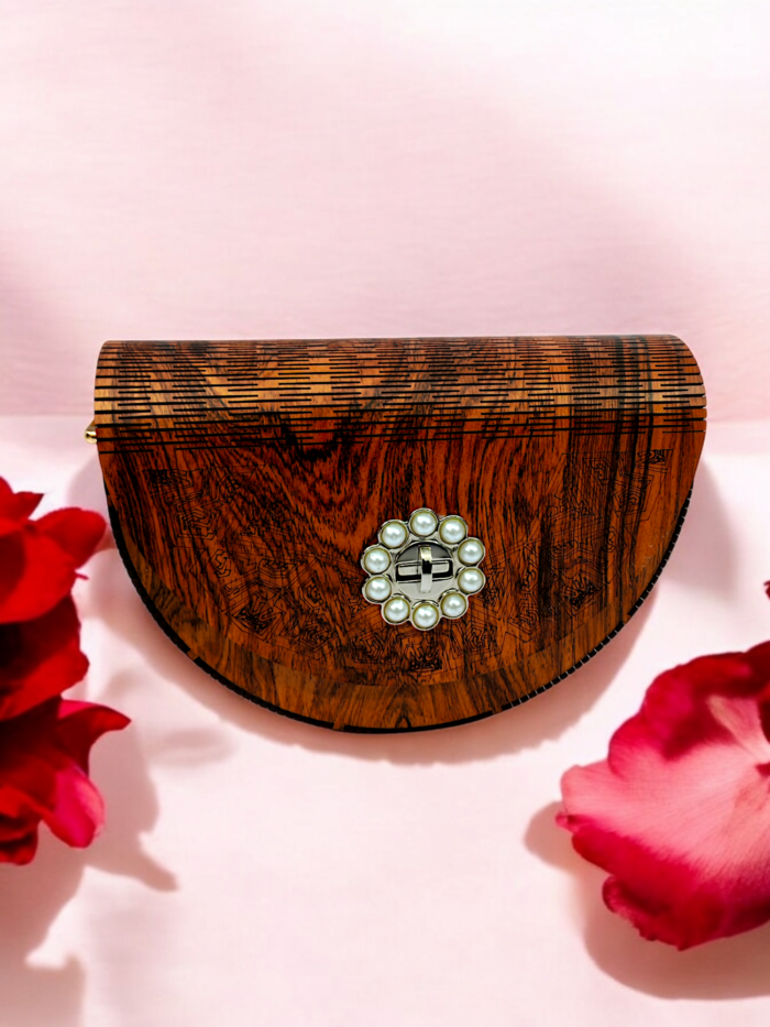 "Elegant Handcrafted Wooden Purse – Stylish & Unique Wooden Handbag" - Image 4