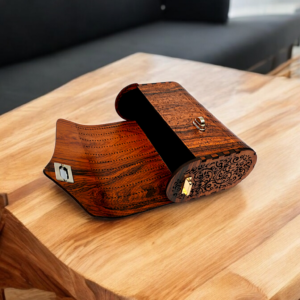 Elegant Wooden Purse – Handcrafted Wooden Handbag Dark Brown - Image 7