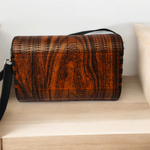 Elegant Wooden Purse – Handcrafted Wooden Handbag Dark Brown - Image 4