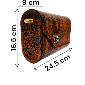 Elegant Wooden Purse – Handcrafted Wooden Handbag Dark Brown - Image 3