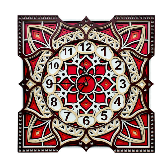 Multilayer Mandala Wall Clock – A Vibrant Fusion of Art & Time - Image 3
