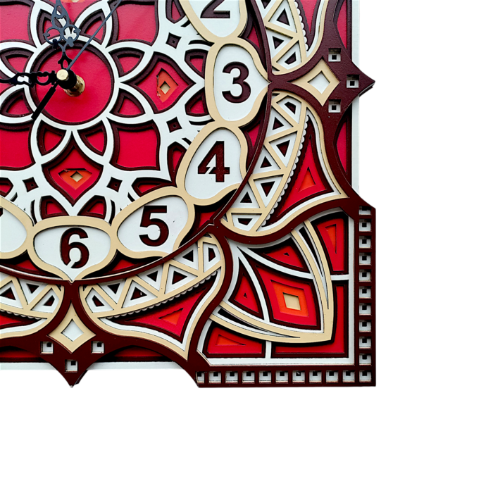 Multilayer Mandala Wall Clock – A Vibrant Fusion of Art & Time - Image 5