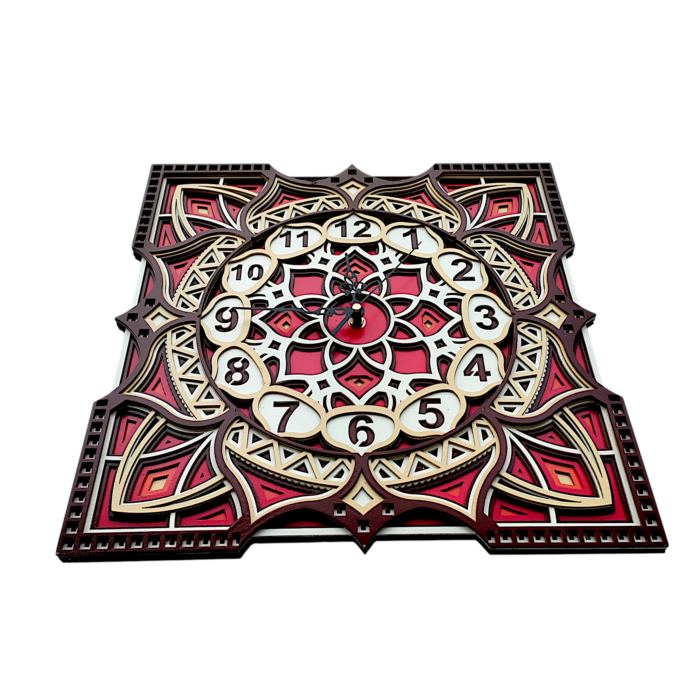 Multilayer Mandala Wall Clock – A Vibrant Fusion of Art & Time - Image 6