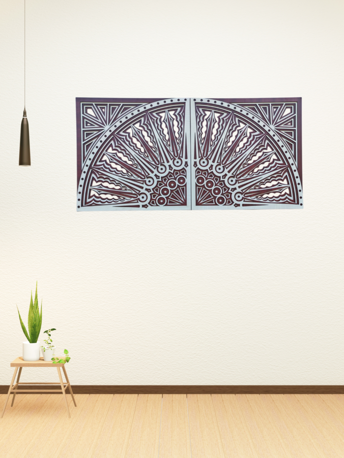 Multilayer Wooden Wall Art Set of 2 - Image 5