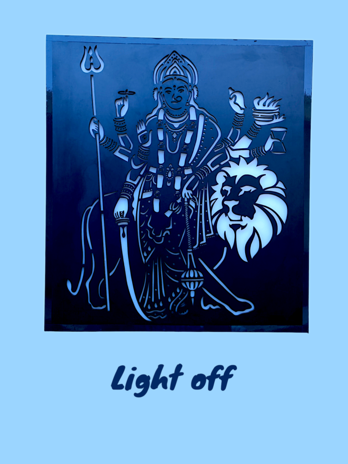 Divine Glow: Maa Durga LED Wall Decor - Image 2