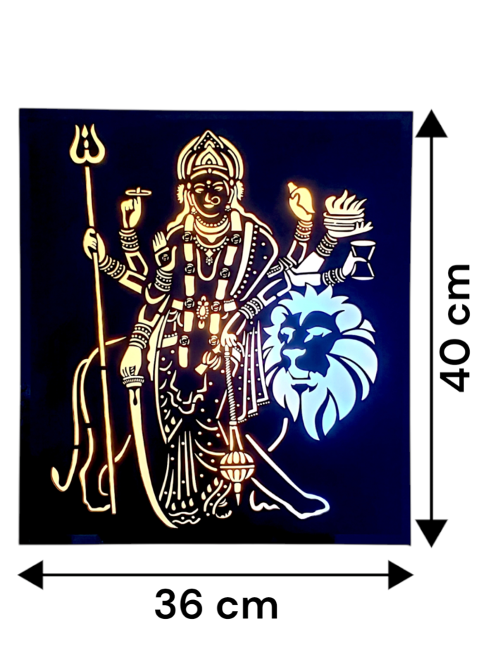 Divine Glow: Maa Durga LED Wall Decor - Image 6