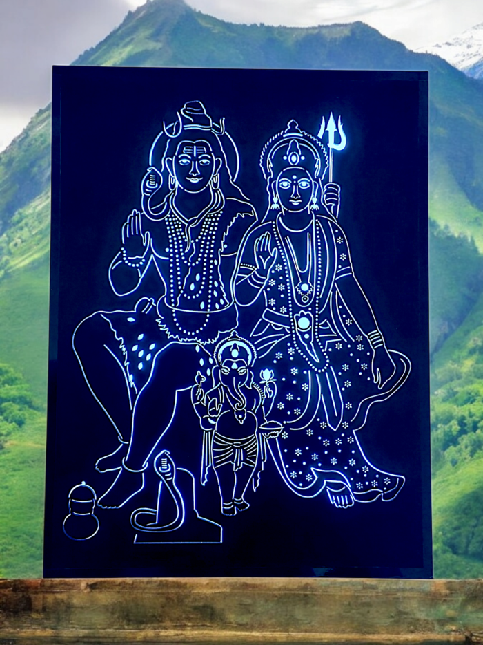 Divine Glow: Shiv Parivar LED Wall Decor ✨🔱 - Image 2