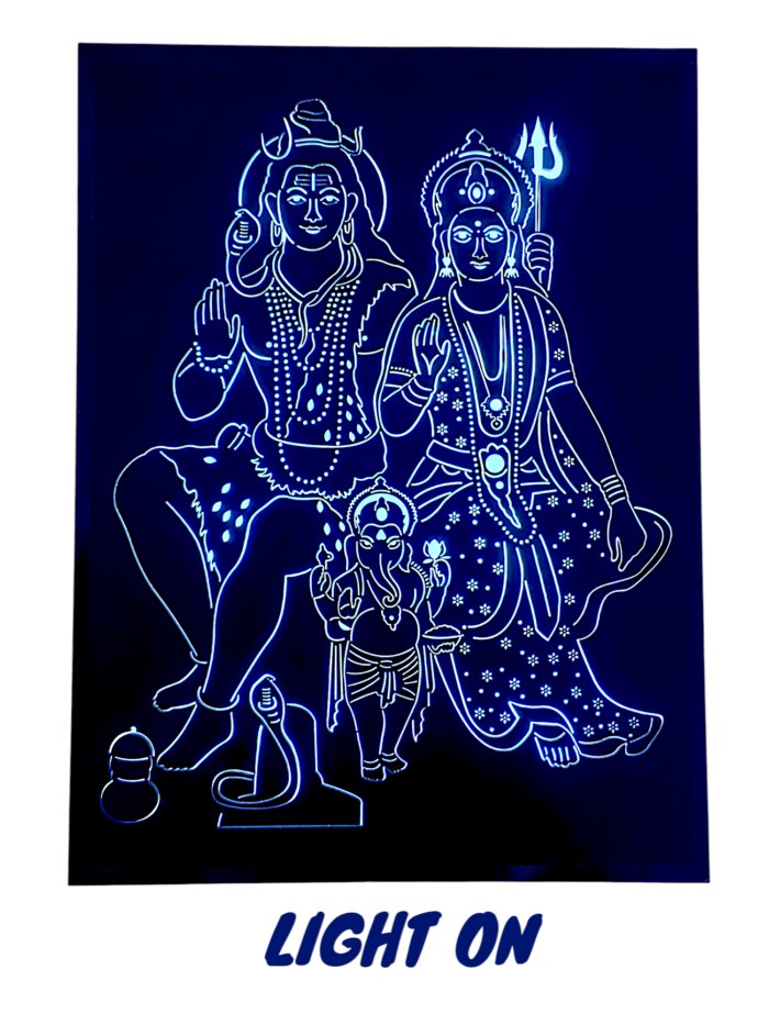 Divine Glow: Shiv Parivar LED Wall Decor ✨🔱 - Image 7