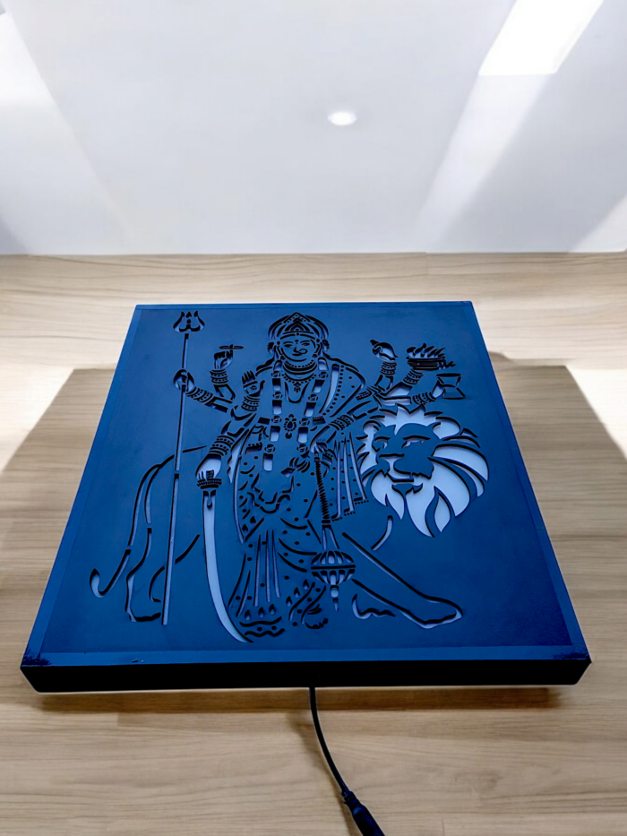 Divine Glow: Maa Durga LED Wall Decor - Image 7