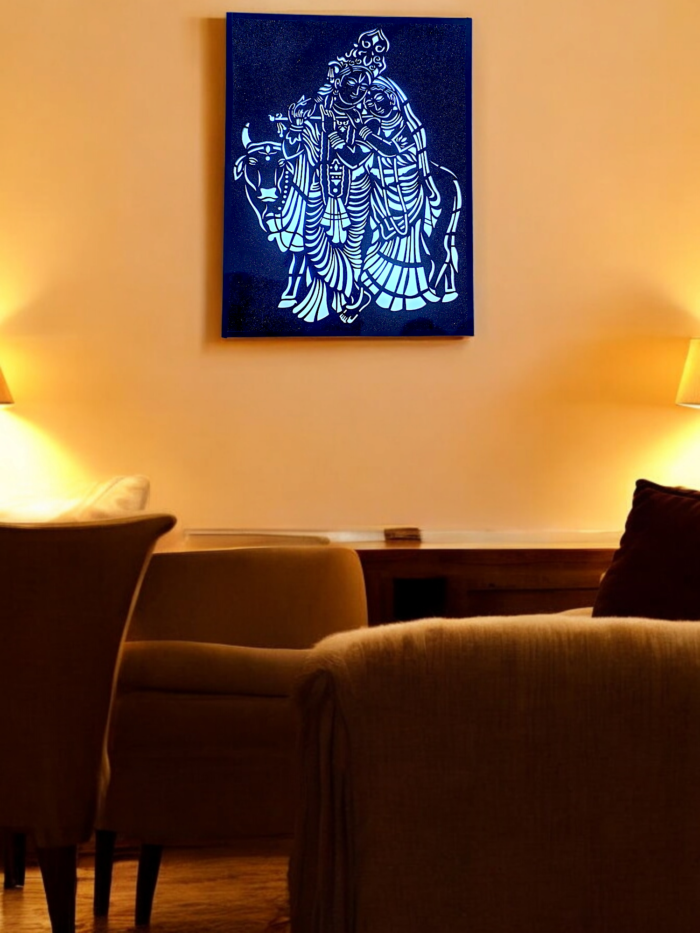 Divine Glow: Radha Krishna LED Wall Decor ✨💖🎨 - Image 4