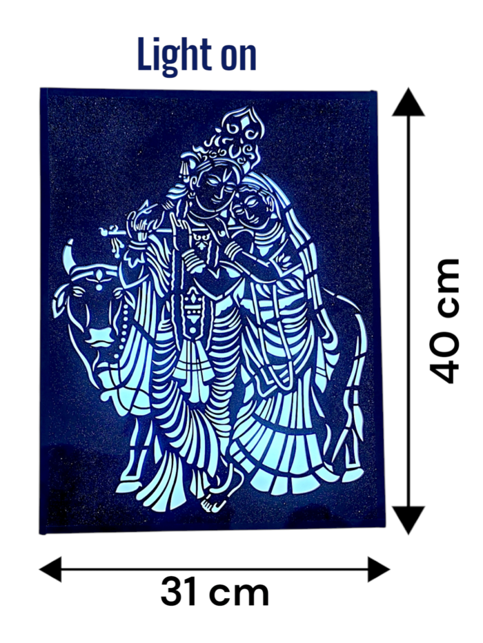 Divine Glow: Radha Krishna LED Wall Decor ✨💖🎨 - Image 5