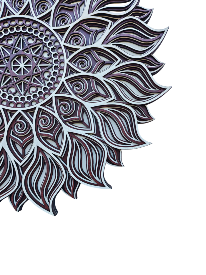 Radiant Mandala – Wooden Sun Wall Art - Image 3